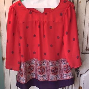 Red summer blouse
